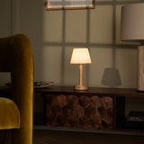 Zoë Light Brown Wooden Rechargeable Table Lamp | Dimmable, USB-C, 80-Hour Battery Tavellio