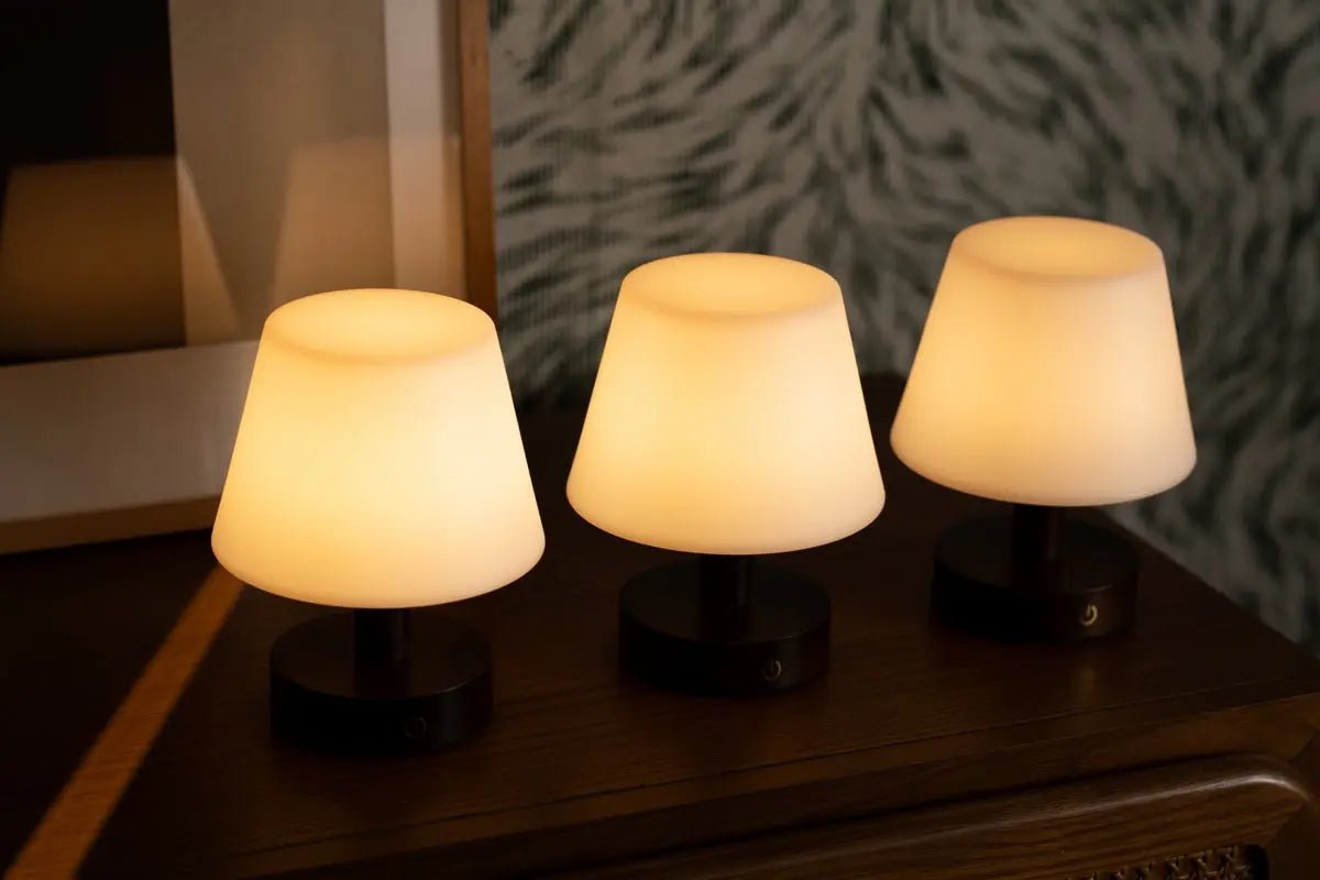Teddy Dark Brown Wooden Rechargeable Table Lamp | Dimmable & Cordless with 80 Hours Battery Life Tavellio