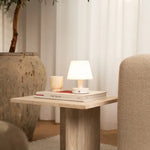 Teddy White Wooden Rechargeable Table Lamp – Dimmable, USB-C, 80-Hour Battery Tavellio