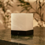 Yce Black Cordless Wooden Lamp with Frozen Glass – modern, dimmable, rechargeable