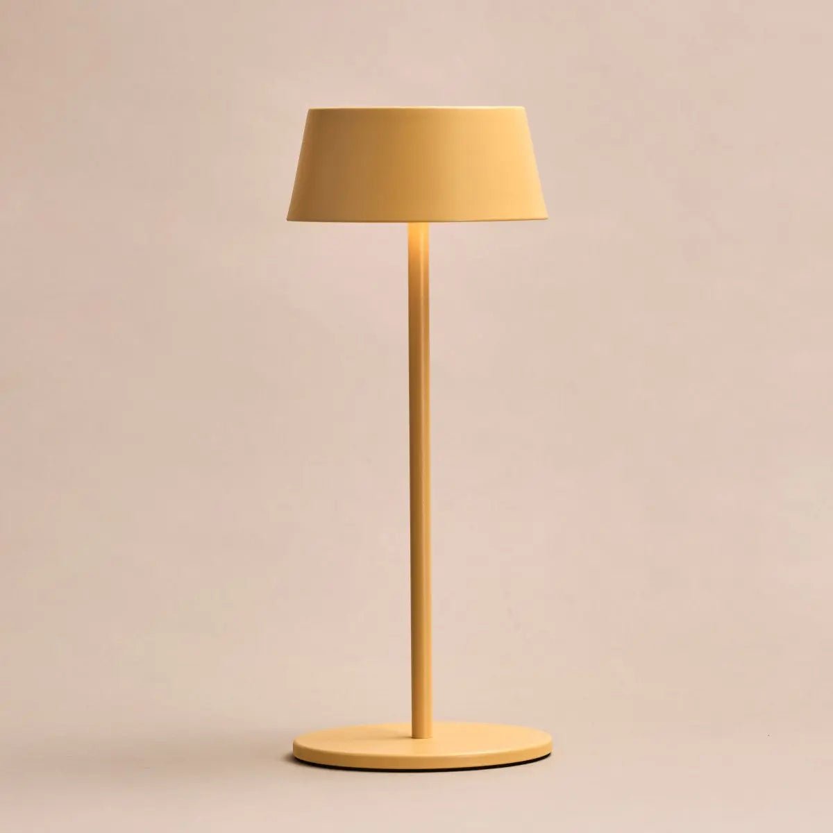 Hugo Amber Yellow Rechargeable Iron Table Lamp - Dimmable, Stylish & Cordless Tavellio