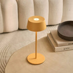Hugo Amber Yellow Rechargeable Iron Table Lamp - Dimmable, Stylish & Cordless Tavellio