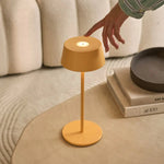 Hugo Amber Yellow Rechargeable Iron Table Lamp - Dimmable, Stylish & Cordless Tavellio