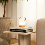Avery Light Brown Rechargeable Wooden Table Lamp – Cordless, Dimmable & USB-C Tavellio