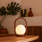 Skye Chestnut Brown Wooden Cordless Lamp | Rechargeable & Dimmable Tavellio