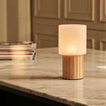 Ingmar Light Brown Rechargeable Table Lamp | Cordless, 3 Light Colors & Dimmable