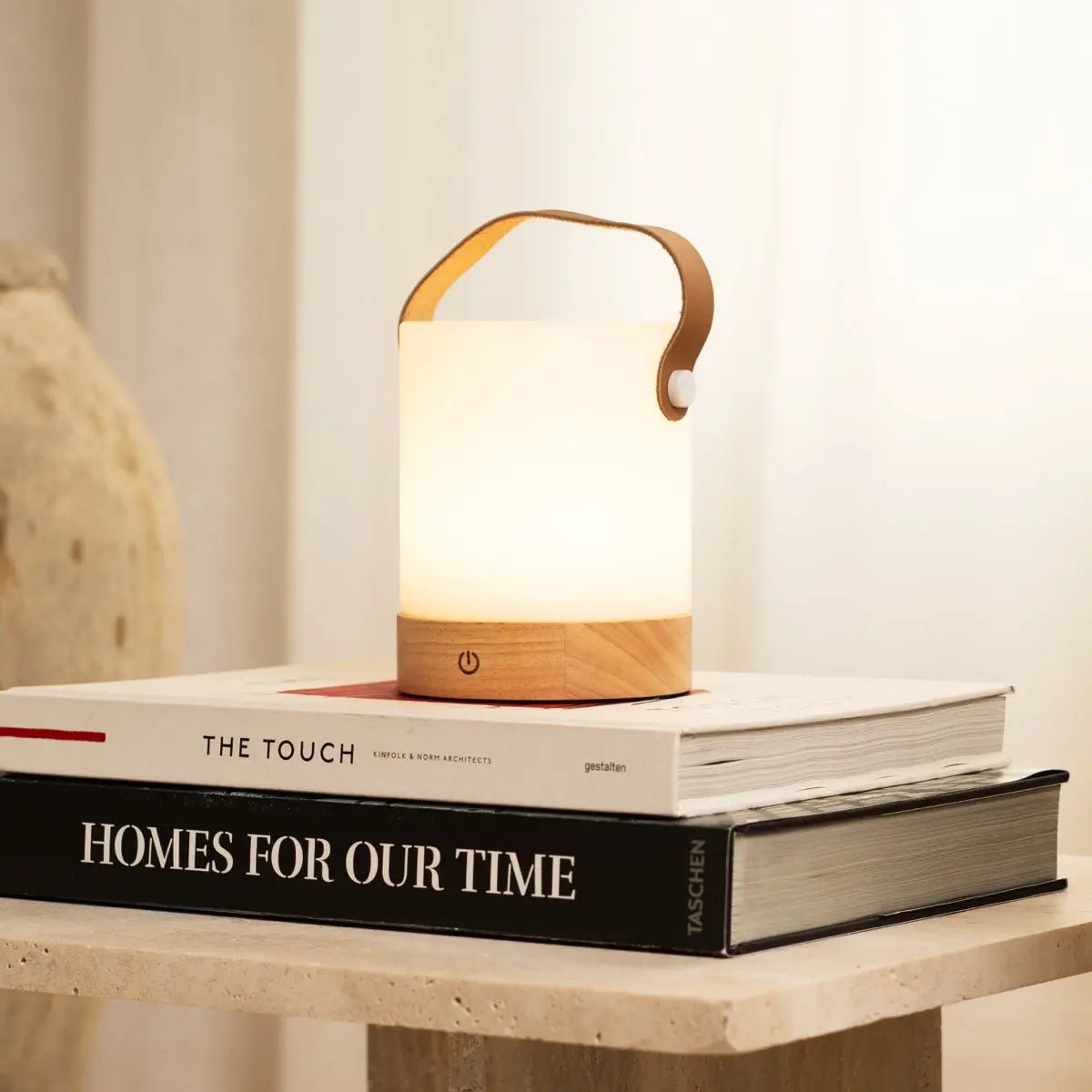 Avery Light Brown Rechargeable Wooden Table Lamp – Cordless, Dimmable & USB-C Tavellio