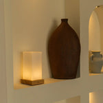 Zayn Light Brown Wooden Rechargeable Lamp l Dimmable & Cordless & Good Battery - Tavellio
