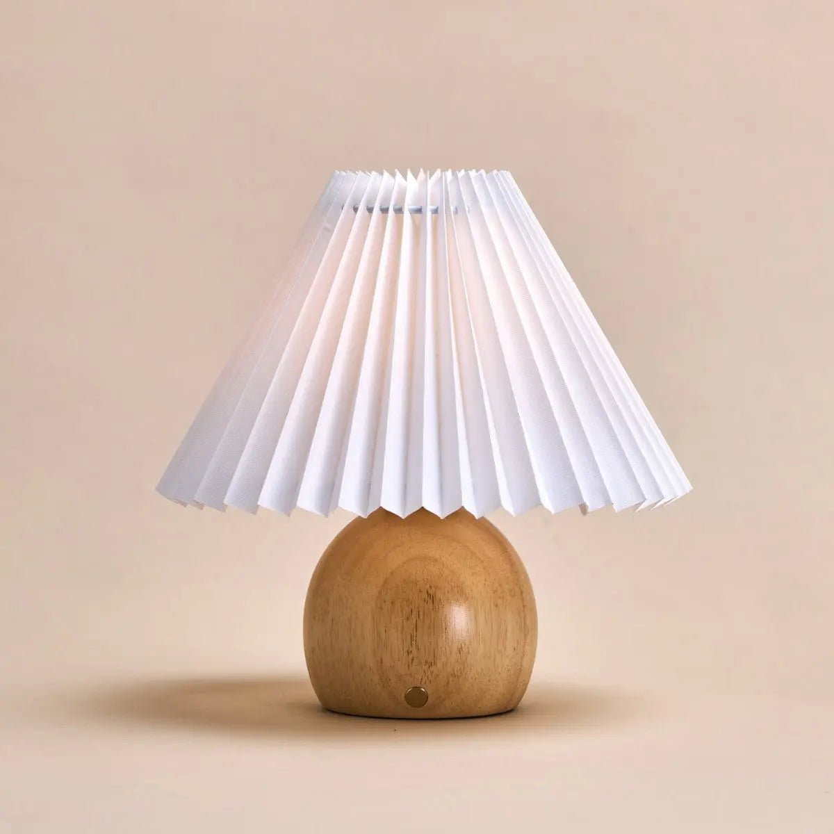 Nathalie Light Brown Modern and Retro Rechargeable Lamp l Dimmable, Wood and Paper Beautiful Paper Shade Tavellio