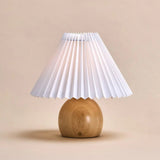 Nathalie Light Brown Modern and Retro Rechargeable Lamp l Dimmable, Wood and Paper Beautiful Paper Shade Tavellio