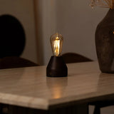 Zavi Dark Brown Rechargeable LED Table Lamp – Cordless, Dimmable, 80-Hour Battery Tavellio