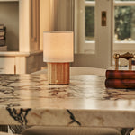  Jacqueline Light Brown Rechargeable Table Lamp | 3 Light Modes, Dimmable & Modular Shade