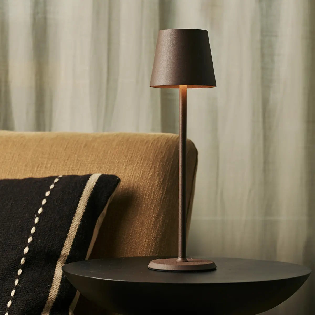 Jasper Mocha Brown - Wireless Lamp with Battery l Metal, Dimmable & 3 Light Stages