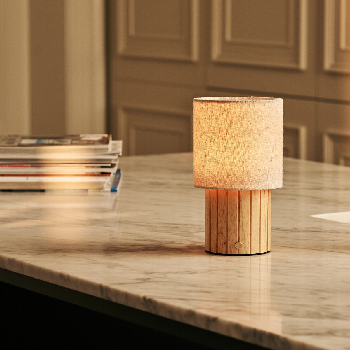 Jolene Light Brown Rechargeable Table Lamp | Cordless, Stylish & 3 Light Modes