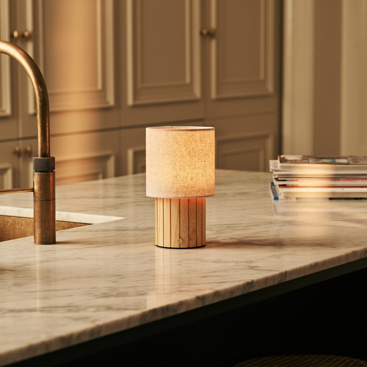 Jolene Light Brown Rechargeable Table Lamp | Cordless, Stylish & 3 Light Modes