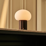 Jord Dark Brown Rechargeable Table Lamp | Cordless, Unique & Up to 100 Hours of Light