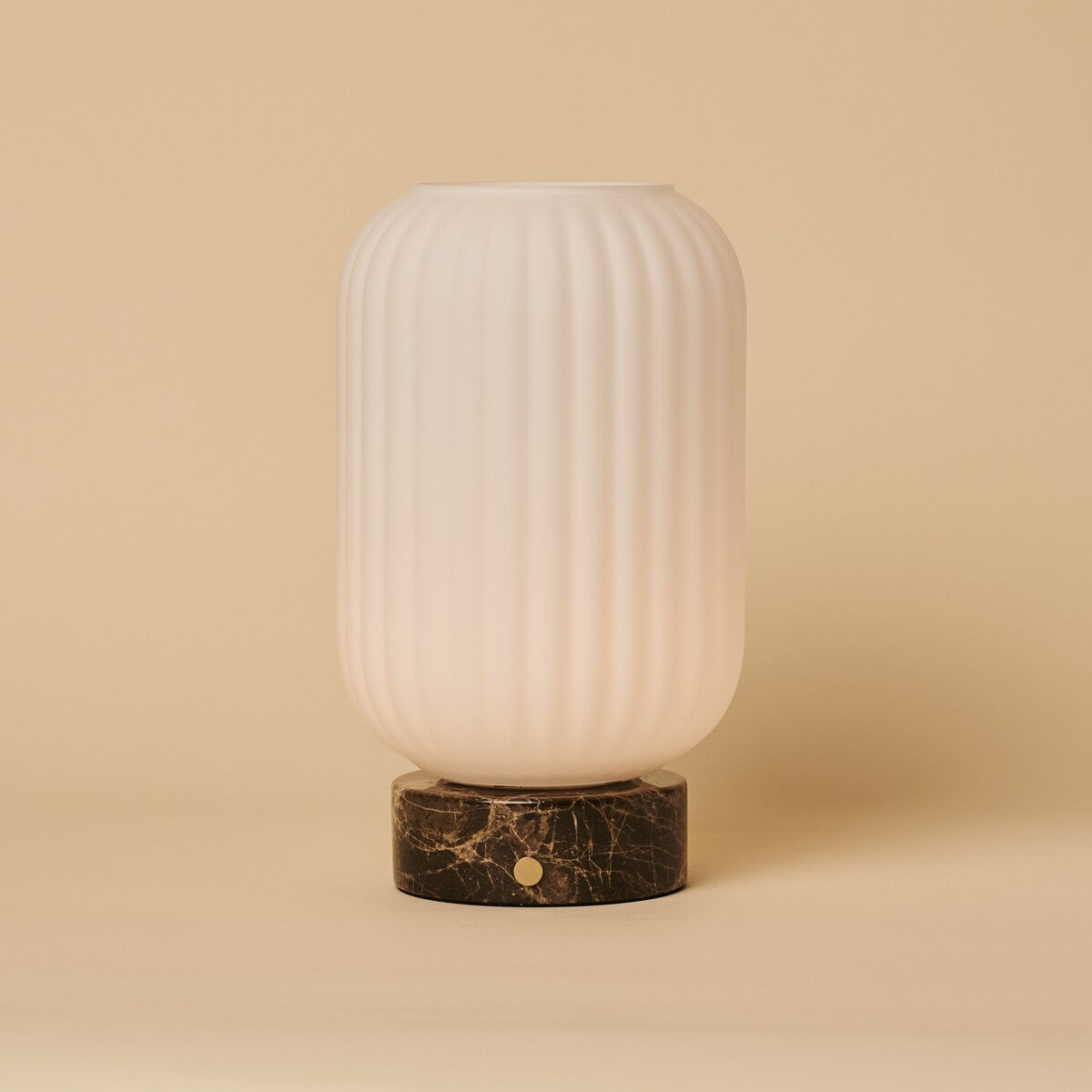 Kota Brown - Emperador Dark Marble Rechargeable Table Lamp | Cordless, 3 Light Modes & Modular Lampshade