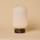 Kota Brown - Emperador Dark Marble Rechargeable Table Lamp | Cordless, 3 Light Modes & Modular Lampshade