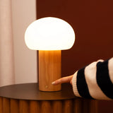 Sam Wooden Table Lamp with Glass & Rechargeable Battery | Dimmable & Versatile Lighting Tavellio