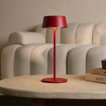 Hugo Berry Red Rechargeable Iron Table Lamp - Dimmable, Stylish & Cordless Tavellio