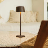 David Mocha Brown Rechargeable Table Lamp 2 in 1 with Adjustable Height – Dimmable & Cordless with 120 Hours Battery Tavellio