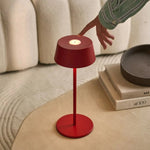 Hugo Berry Red Rechargeable Iron Table Lamp - Dimmable, Stylish & Cordless Tavellio