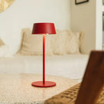 Hugo Berry Red Rechargeable Iron Table Lamp - Dimmable, Stylish & Cordless Tavellio