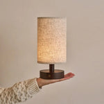 Ben Wooden Dark Brown Table Lamp – Rechargeable, Dimmable, USB-C Powered Tavellio