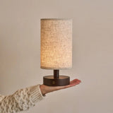 Ben Wooden Dark Brown Table Lamp – Rechargeable, Dimmable, USB-C Powered Tavellio