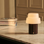 Laurent Dark Brown Rechargeable Table Lamp | Up to 100 Hours of Light, Versatile & Wood