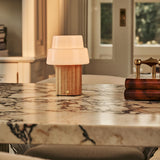 Laurent Light Brown Rechargeable Table Lamp | Up to 100 Hours of Light, Versatile & Wood