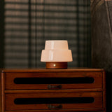 Lekeisha Petit Châtaigne Lampe de Table Sans Fil Rechargeable en Bois