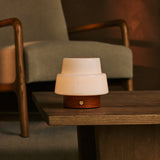 Lekeisha Petit Châtaigne Lampe de Table Sans Fil Rechargeable en Bois