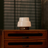 Lekeisha Small Dark Brown Wooden Rechargeable Lamp