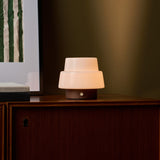 Lekeisha Small Dark Brown Wooden Rechargeable Lamp