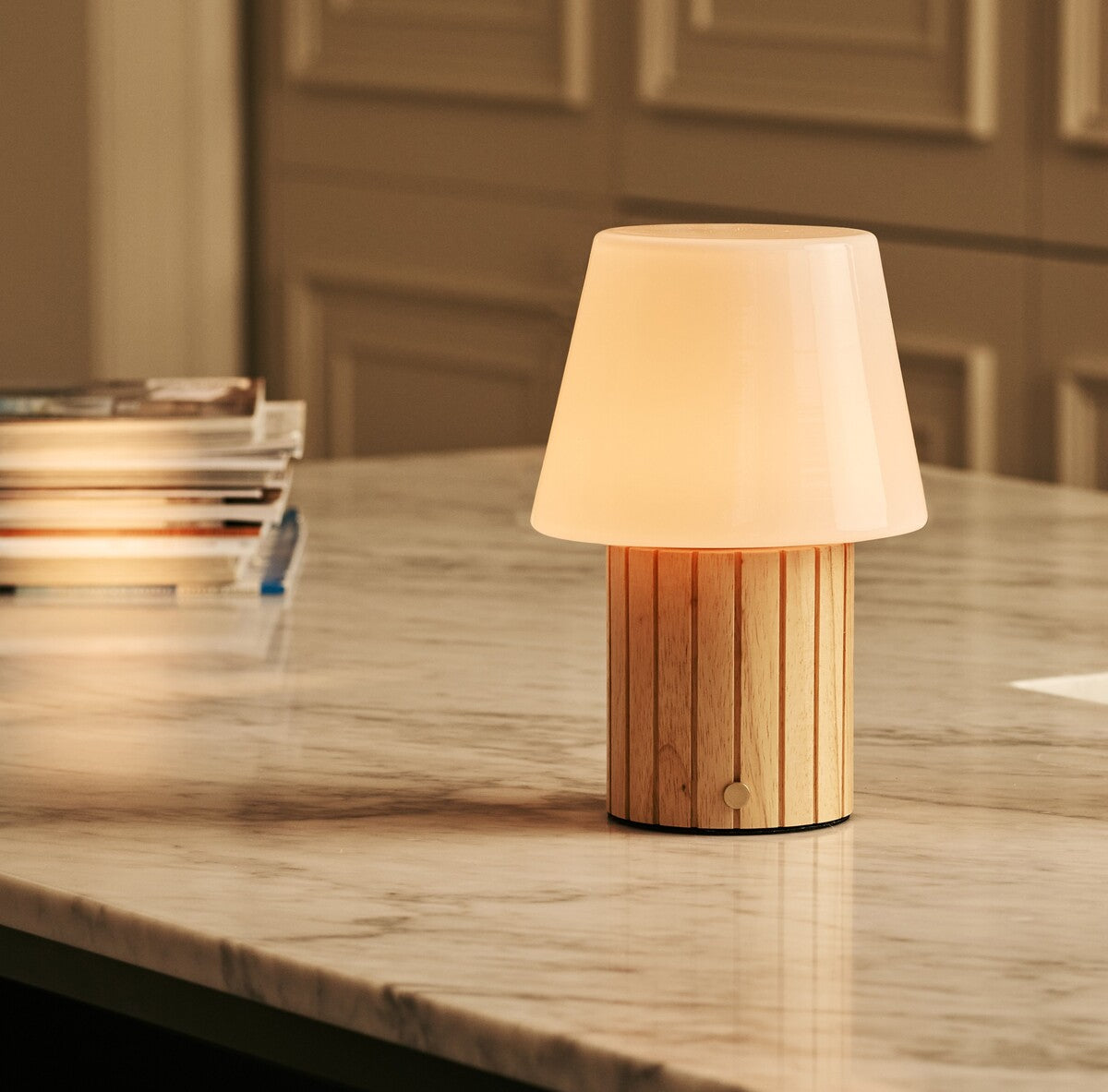  Lex Light Brown Rechargeable Table Lamp | Stylish, Cordless & 3 Light Modes