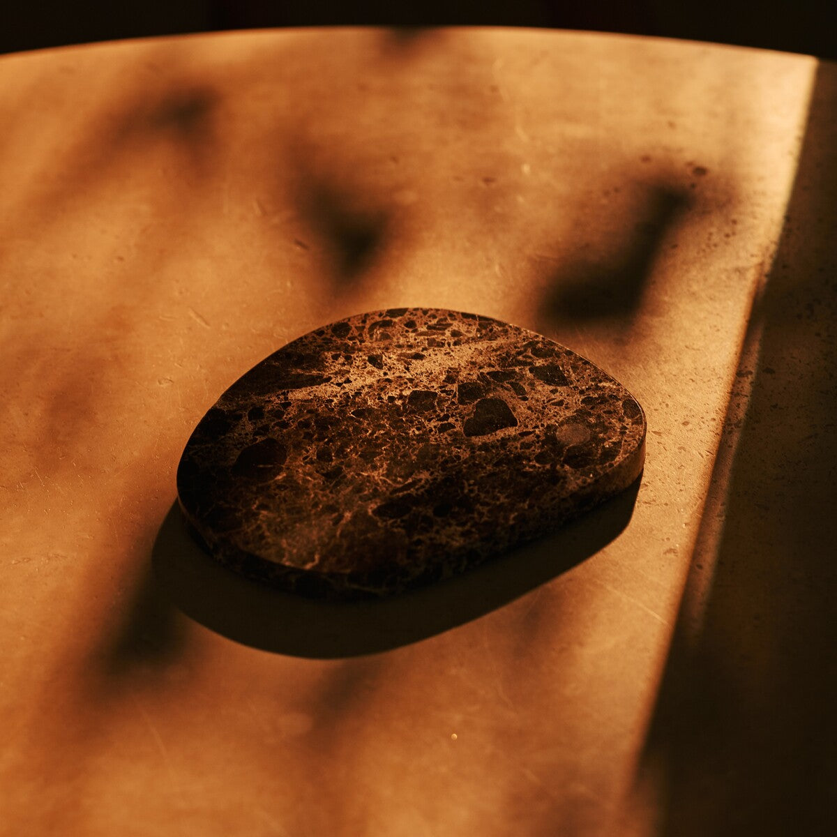Li Coasters 1 Piece Organic Marble Emperador Dark
