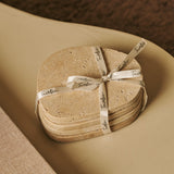 Li Coasters Set Organic Travertine Travertino Classico