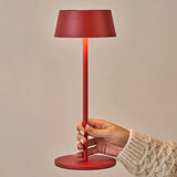 Hugo Berry Red Rechargeable Iron Table Lamp - Dimmable, Stylish & Cordless Tavellio
