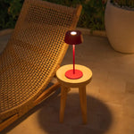 Hugo Berry Red Rechargeable Iron Table Lamp - Dimmable, Stylish & Cordless Tavellio
