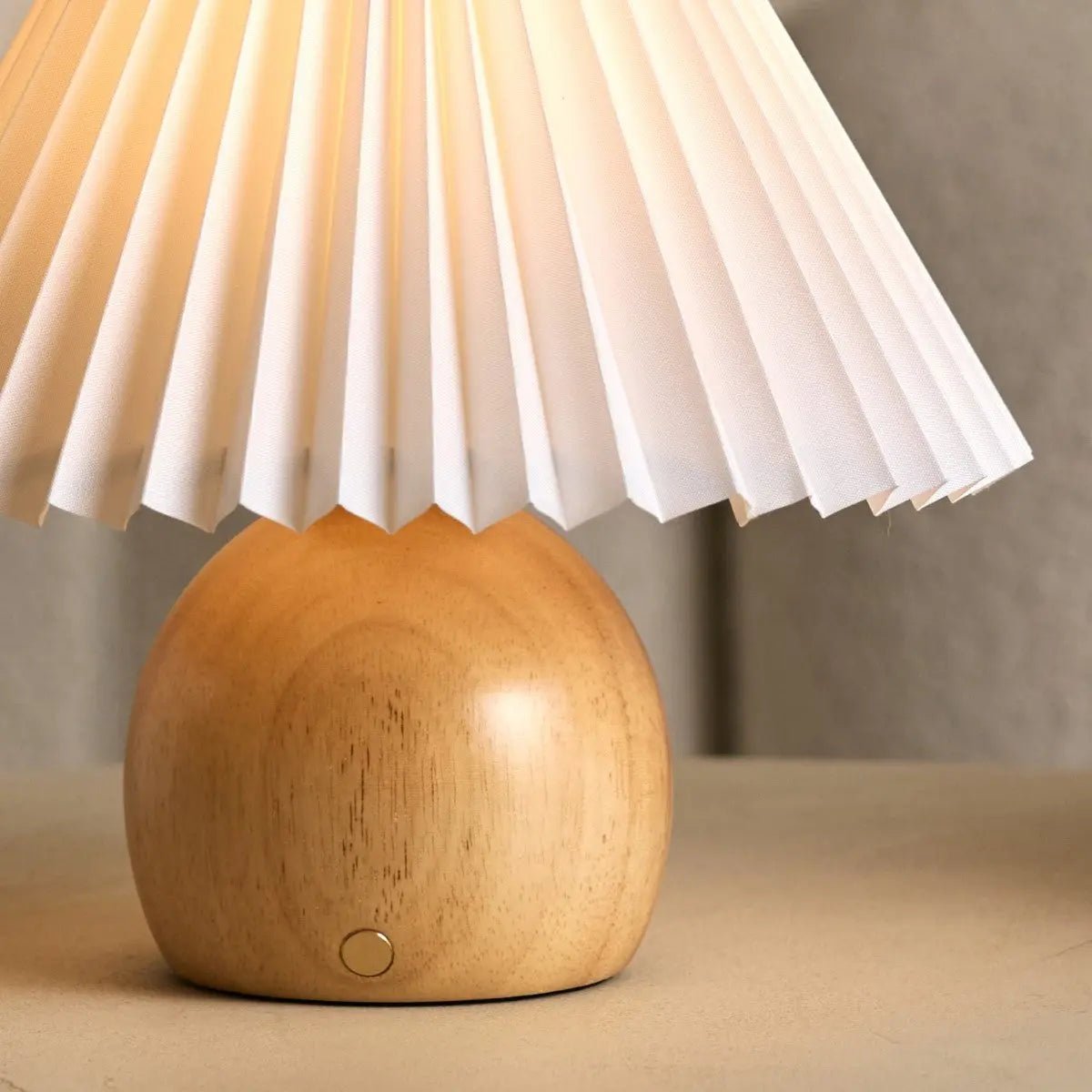 Nathalie Light Brown Modern and Retro Rechargeable Lamp l Dimmable, Wood and Paper Beautiful Paper Shade Tavellio