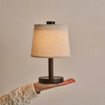 Rover Dark Brown Wooden Lamp – Rechargeable, Cordless & Dimmable Shade Tavellio