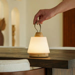 Liv Light Brown Rechargeable Lamp – Leather Strap, Dimmable, Cordless - Tavellio