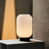 Lilly Dark brown Unique Rechargeable Lamp – Frosted Glass lamp, Wooden Base, Dimmable, 3 Light Modes Tavellio