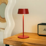 Hugo Berry Red Rechargeable Iron Table Lamp - Dimmable, Stylish & Cordless Tavellio