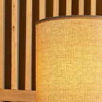 Lara Wooden Table Lamp with Cream Linen Shade – Rustic Home Lighting Tavellio
