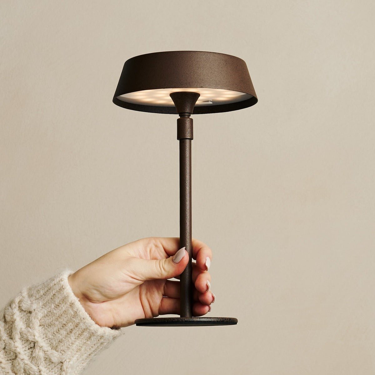 Luca Mocha Brown - USB Rechargeable Lamp l Minimalist, Playful & Dimmable