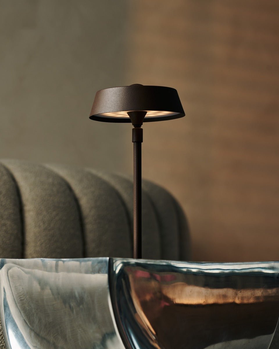 Luca Mocha Brown - USB Rechargeable Lamp l Minimalist, Playful & Dimmable
