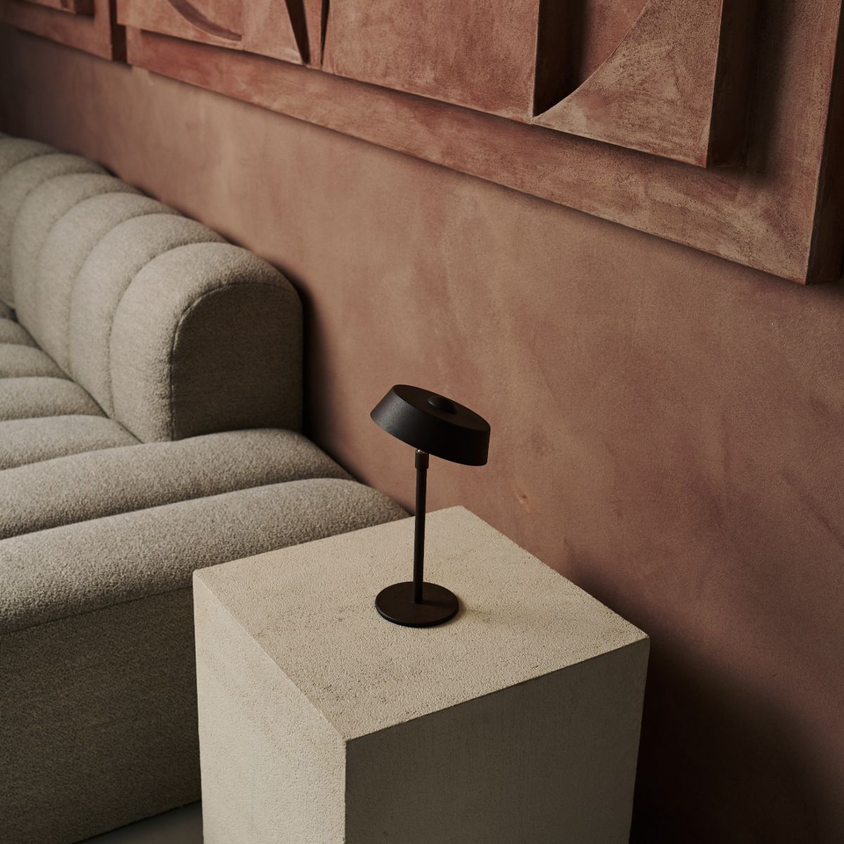 Luca Mocha Brown - USB Rechargeable Lamp l Minimalist, Playful & Dimmable