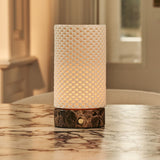 Luna Dark Brown – Emperador Dark Marble Rechargeable Table Lamp | 3D-Printed Porcelain, Dimmable & Up to 100 Hours of Battery Life